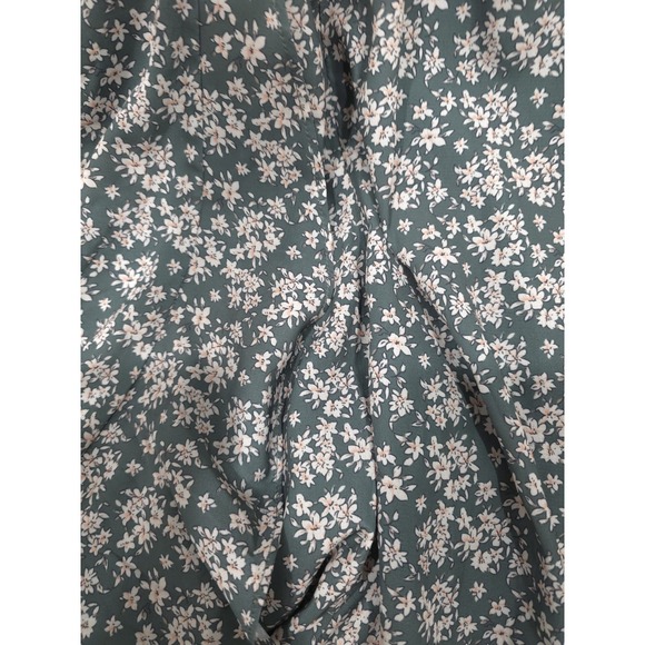 Wishlist Women's Floral Print Wrap Maxi Skirt S Small Green Cream Slit High Low - Picture 9 of 12